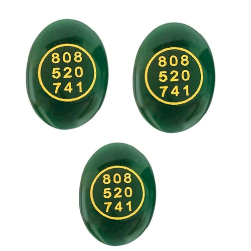 Green Zibu Coin Attract Wealth Money Cash Flow and Wealth Angle Number Abundance Natural Oval Shape Cabochon Feng Shui Money Both Side for Money Success (Pack of 3)