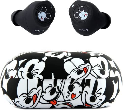 Disney Mickey Mouse Bluetooth Earbuds with Charging Case- Bluetooth Wireless Headset with Built-in Mic and 30 Hours of Playtime- Mickey Mouse Gifts for Women and Men, Fans of All Ages