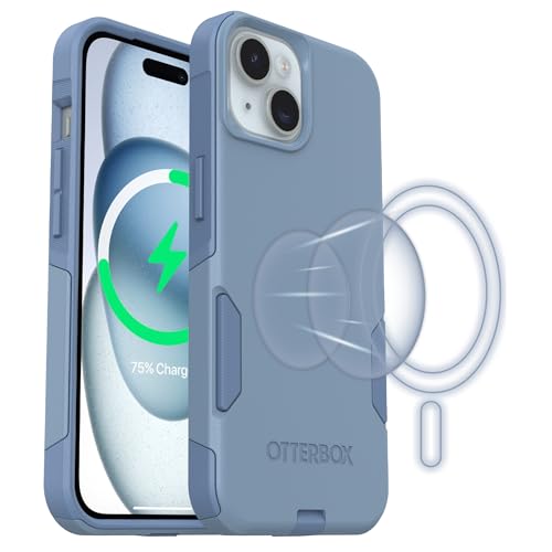 OtterBox iPhone 16e, iPhone 15, iPhone 14, and iPhone 13 Commuter Series Case - MagSafe Edition - Blue, Slim & Tough, Pocket-Friendly, with Port Protection - Crisp Denim