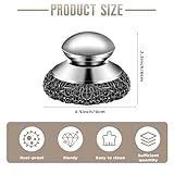 3 Pcs Steel Wool Scrubber with Handle Heavy Duty Metal Pot Scrubber Brush 12 Pcs Stainless Wool for Cleaning Dishes Pans Steel Scouring Pad for Kitchen Cast Iron Sink Griddles Grills