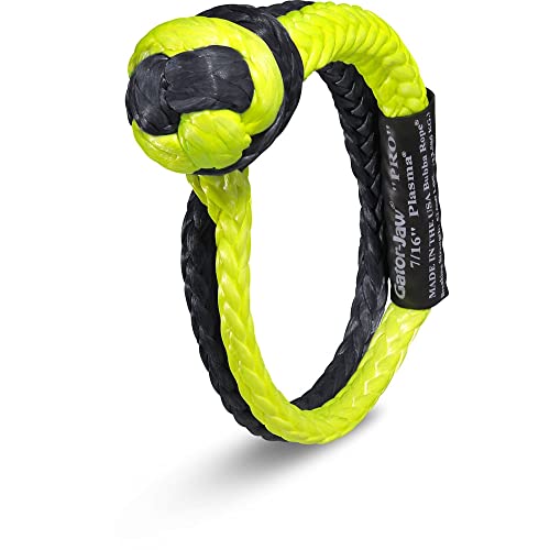 Bubba Rope 176748-PRO Heavy Duty 5/8" MEGA GATOR-JAW PRO Synthetic Shackle Breaking Strength of 125,000 lb. with Plasma in Yellow and Black, Accessory Ideal for Recovery and Towing Stuck Vehicle