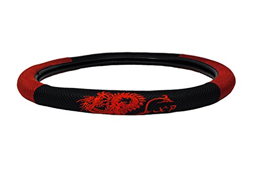CLA Dragon Mesh Steering Wheel Cover - Red
