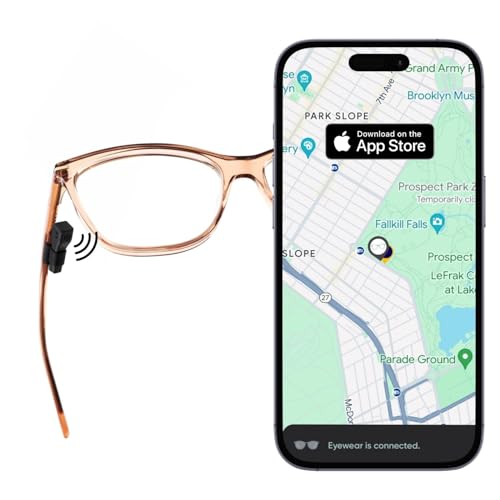 Glasses Tracker for Apple iOS| Apple Find My Alternate| Locate Spectacles, Find Eyewear, Never Lose Sunshades| Light Weight, Small Size, fit All Specs Size| Battery, Charger, Accessory Included
