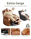 GarveeHome Oversized Electric Recliner Chair - 360° Rocker Swivel Recliner with Heat and Massage, PU Leather Large Recliner for Adults, Comfortable Lazy with 1.5X Sponge Filling for Living Room