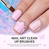 MelodySusie 4Pcs Nail Art Clean Up Brushes,Flat/Oval/Angled/Carved Gel Nail Brushes,For Nail Art Design Painting DIY and Cleaning Polish Mistake on the Cuticles Or Gel Application