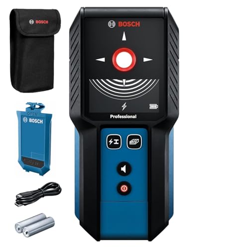 BOSCH GMS120-27 Wall Scanner Bundle w/ GBA37V10 Battery - Stud Finder, Metal Detector, Live Wire Detection - Accurate, Easy to Use, Jobsite Tough