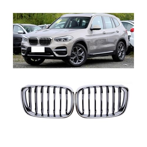 For BMW X3 X4 G01 G02 G08 Chrome Car Front Grill Grille Bumper Kidney Grill Grilles 2018-2021 Racing Grills Single Slat Grille