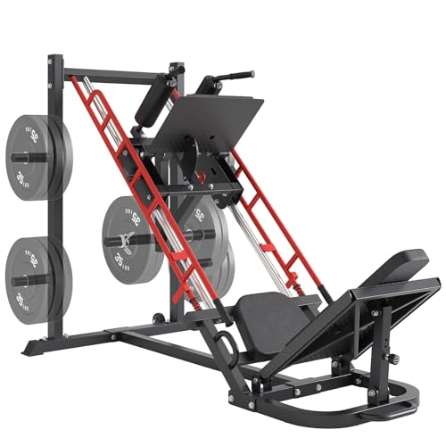 Dripex Leg Press Machine, Upgraded Leg Press Machines for Home Gym, Professional Adjustable Leg Press Hack Squat Machine Combo with 4 Weight Plate Storage Holders for Full Lower Body Workout