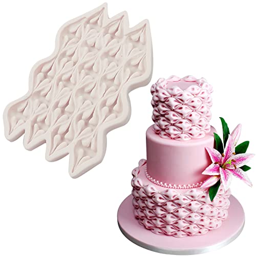 Floral Plant Fabric Fondant Molds, Puffs Ruffle Surrounding Crepe Candy Kitchen Baking Silicone Molds for Sugar Craft, Flower Paste, Dough, Cookies, Mousse, Marzipan, Resin, Gypsum, Clay, Home Decor