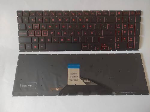 GeRRiT New Spanish Layout for HP Omen 15-DC 15-DC0020CA 15-DC0010CA 15-DC0030NR Keyboard Black Red Backlit