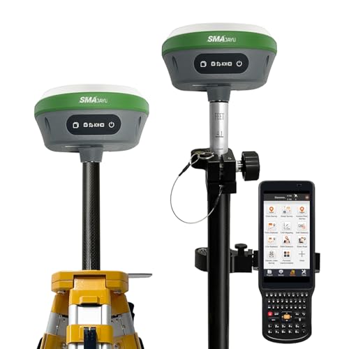 SMAJAYU SMA26 GNSS IMU RTK GPS Surveying Equipment Rover Base Handheld Collector and Survey Software, NOAA certificated, 1408 Channels, 1cm Accuracy(Exclude Tripod&Pole)