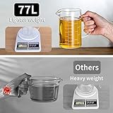 77L Glass Measuring Cup, [Insulated handle, V-Shaped Spout], High Borosilicate Glass Measuring Cup for Kitchen or Restaurant, Easy To Read, 500 ML (0.5 Liter, 2 Cup)