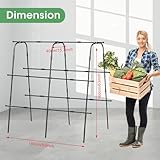 Cucumber Trellis for Garden Vegetable Trellis,63" x 63" U-Shaped Metal Garden Trellis Arch Plant Grow Support Frame for Climbing Plants Support Vegetable Flower Fruits Vine,with Nylon Netting(Black)