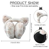 MEJORMEN Cute Animal Earmuffs Foldable Ear Warmers Winter Warm Plush Outdoor Ear Covers - Cat Ears