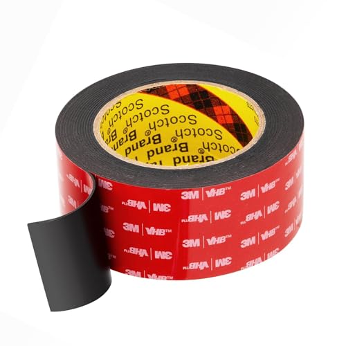 Double Sided Tape Heavy Duty, Waterproof Mounting Foam Tape, 16.5ft Length, 1.57in Width, High Temperature Resistant Adhesive Tape for Car, LED Strip Light, Office Decor, Made of 3M VHB Tape.