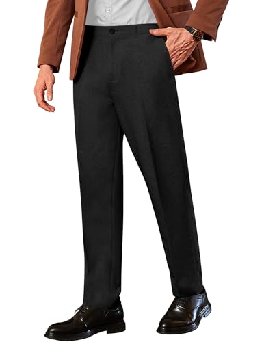 COOFANDY Men Classic Fit Dress Pant Casual Flat Front Pant Expandable Waist Suit Pant