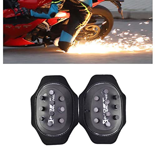 IOOOFU 2Pcs Durable Motorcycle Knee Pad Slider Spark Grinding Bag with 12/20 Firepower Point Pants Grinding Bag - Black