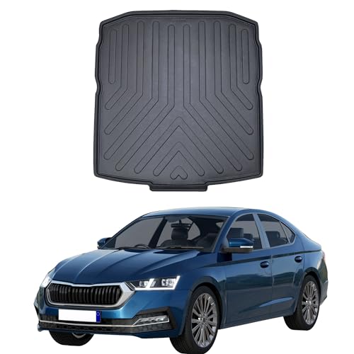 Cargo Liner Rear Trunk Mat Fits Skoda Octavia 2020-2022 | All Weather Durable, Non Slip, Waterproof Luggage Tray Black
