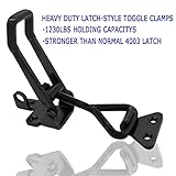 4Pack Heavy Duty Toggle Latch Clamp, 1320lbs 4003 Latch-Style Toggle Clamp with Lock Hook, Pull Action Latch with Catch Plate, Metal Quick Release Draw Latch for Trunk Jig Smoker Door Tool Boxes