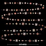 Rose Gold 30th Birthday Decorations Number 30 Circle Dot Twinkle Star Garland Metallic Hanging Streamer Bunting Banner Backdrop for Her Dirty 30 Year Old Birthday Thirty Anniversary Party Supplies