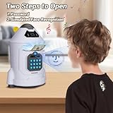 Kids Safe, Electronic Piggy Bank for Boys Girls, ATM Money Saving Box Toy 2024 with Password & Face ID Simulation, Christmas Birthday Gifts for 4 5 6 7 8 9 10 Year Old, Rocket Space Coin Cash Can