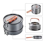 GGGUOJINN Camping Utensils Dishes Cookware Set Picnic Hiking Heat Exchanger Pot Kettle Outdoor Tourism Tableware