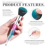 Makeup Brushes, 10PCs Professional Cosmetic Brush Set Special Shiny Foundation Face Powder Brush Eyeshadows Blending Blush Brushes Colorful Plastic Handle (Blue)