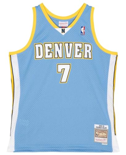 Mitchell & Ness Chauncey Billups Denver Nuggets 2008-09 Mens Swingman Jersey (US, Alpha, Large, Regular, Regular, Polyester) Blue