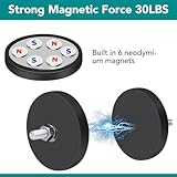 16Pack Rubber Coated Magnets, 30LBS Rubber Coated Neodymium Magnets with M5 Magnetic Assembly Base for Light Bar Mirror Camera Tool(1.69 Inch)