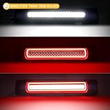 R&F Auto F1 Style Strobe LED Third Brake Light Replacement for Colorado/Canyon (2015-2023) Roof Cargo Lights High Mount Stop Lamp with Seal Foam Gaskets Red Lens