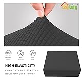 Easy-Going Stretch Square Ottoman Cover 40x40x15 inch Folding Storage Stool Furniture Protector Soft Rectangle slipcover with Elastic Bottom Dark Grey