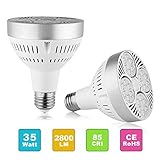 JIAN YA NA LED PAR 30 Light 6000k Daylight White E27 Stardard Screw in Base 35W 25 Degree Bean Angel (10Pack 6000k)