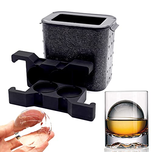 Bangp Clear Ice Ball Maker Mold,Crystal Clear Ice Sphere Maker,2 Cavity Clear Ice Balls Form - Make 2 Large 2.4" Clear Ice Spheres for Whiskey,Creative Gift for Family & Friends