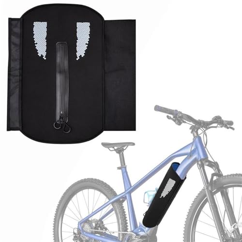 Lixada E-Bike Protective Cover Neoprene for Frame Battery with Zipper Design, Electric Bikes Battery Cover Waterproof Dustproof Reflective Universal, 21.3x17.7''