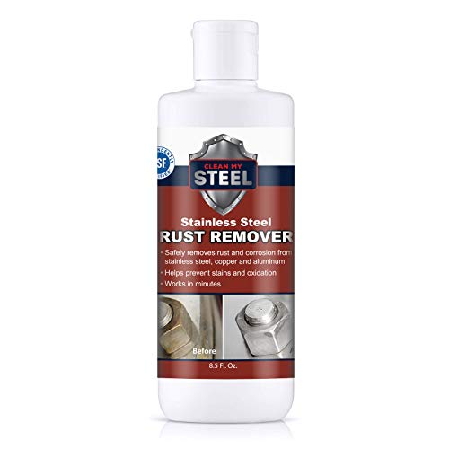 Stainless Steel Rust Stain Remover & Cleaner, Soft Cleanser, Safe for Food Areas, Non-Toxic for Appliances Perfect for Commercial Equipment, Refrigerator, Cybertruck and more (8.5 oz)