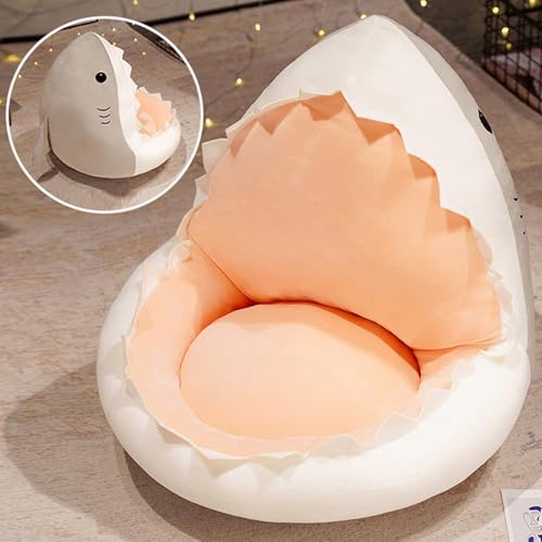 Shark Seat Cushion Comfy Kawaii Chair Plush Cushions Funny Dinosaur|Crocodile|Shark Opening Mouth Stuffed Plush Sofa Shark Pillow Indoor Floor Home Chair Office Room Decor for Girl Worker Gift