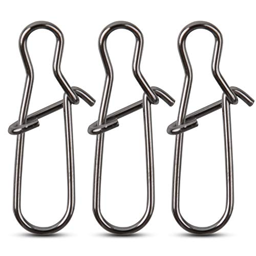 120pcs Fishing Duo Lock Snaps,Strong Nice Snap Swivel Stainless Steel Lure Hook Connector Fishing Tackle for Freshwater Saltwater,Test 26LB-220LB(7#