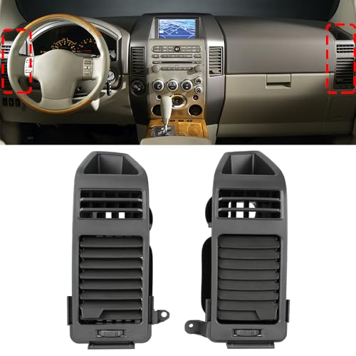 COOL STAR 2Pcs Gray Dashboard A/C Vent Panel Compatible with Nissan Armada Titan 2004-2007 Compatible with Infiniti QX56 2004-2007 Replaces 68420-7S000 68420-9FD0B Left & Right Side AC