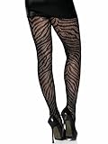 Leg Avenue Women Dark Alternative Animal Fishnet tights, Zebra, One Size US