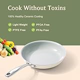 Cookware Ceramic Nonstick Frying Pans: 3Pieces Non Stick Skillet 8 9.5 11 Inches - Healthy Egg Fry Pans - Free of PTFE,PFOA,PFAS