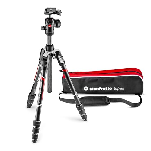 Manfrotto Befree Advanced 4-Section Carbon Fiber Travel Tripod with 494 Center Ball Head, Black