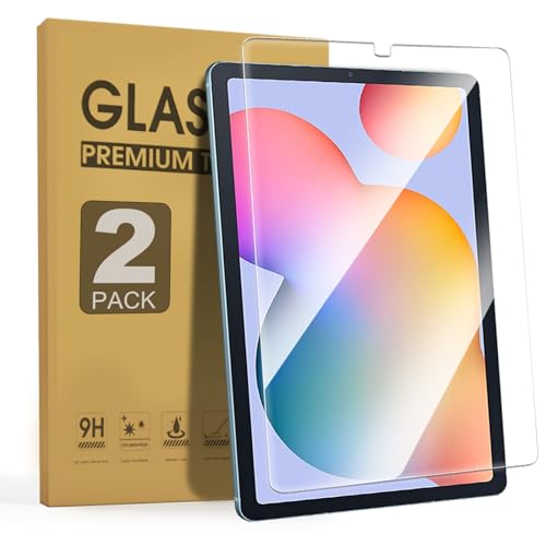 ZenRich (2 Pack) Anti-Glare Screen Protector for Samsung Galaxy Tab S6 Lite 10.4'' 2024/2022/2020, 9H Hardness Tempered Glass Screen Film for S Pen Compatible/Scratch Resistant/Bubble Free