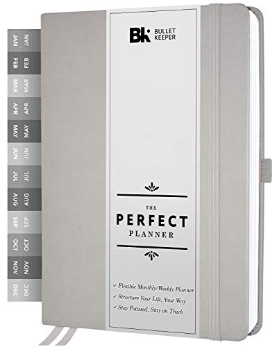 BK UNDATED Yearly Weekly/Monthly Planner 2025-26 Daily Planner Agenda & Personal Organizer to Increase Productivity, Academic Planner w/Sticker Set. A5 (5.8 x 8.3) - Gray Hardcover