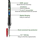 ShineNow 60W Digital Soldering Iron Heat Set Insert Tool with Extra Soldering Tips and Heat Set Insert Tips