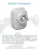 2 Pack Type E/F Plug Adapter, VINTAR Schuko Germany France Adapter Plug,South Korea Outlet Adapter with 1 USB C,3 USB Ports and 2 Outlets, US to EU Spain Iceland Greece Paris German French Korea