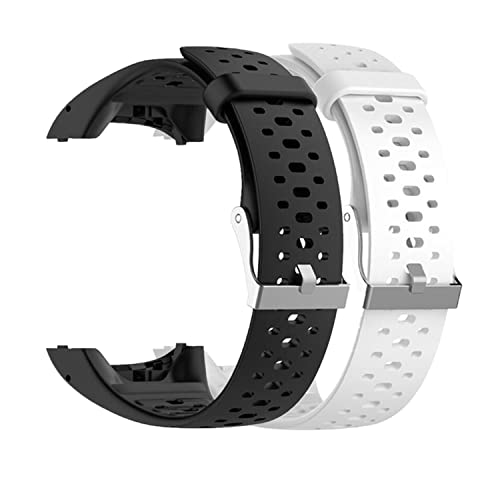 HUABAO Watch Strap Compatible with Polar M400 / M430,Adjustable Silicone Sports Strap Replacement Band for Polar M400 / M430 Smart Watch (Black+White)