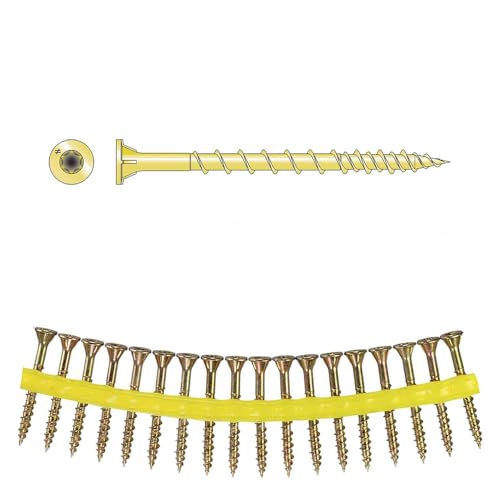 Simpson Strong-Tie WSV212S Strong-Drive WSV SUBFLOOR Screw (Collated) — 9 x 2-1/2 in. T25, Yellow-Zinc (1500-Qty)