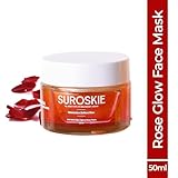 Suro'skie Rosanna Rose Instant Glow Face Mask (1.69 Fl Oz) |With Rose & Aloe vera | For Cleans Pores & Dark Spot |Spa Glow at Home |Facial In a Jar |Korean Face Mask For Glowing Skin |Men & Women