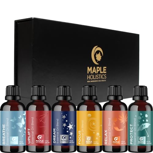 Aromatherapy Essential Oil Blends for Diffuser - Extra Large 100% Pure Diffuser Essential Oil Set with Aromatherapy Oils for Diffusers DIYs and More - Premium Essential Oil Starter Kit (6 Pack)