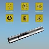 poyoelf Portable 3 in 1 LED Flashlight with Arc Lighter and Alarm,Rechargeable Self-Defense Flashlight | Perfect for Running, Jogging, Walking,Emergency, Camping, Home (Black)